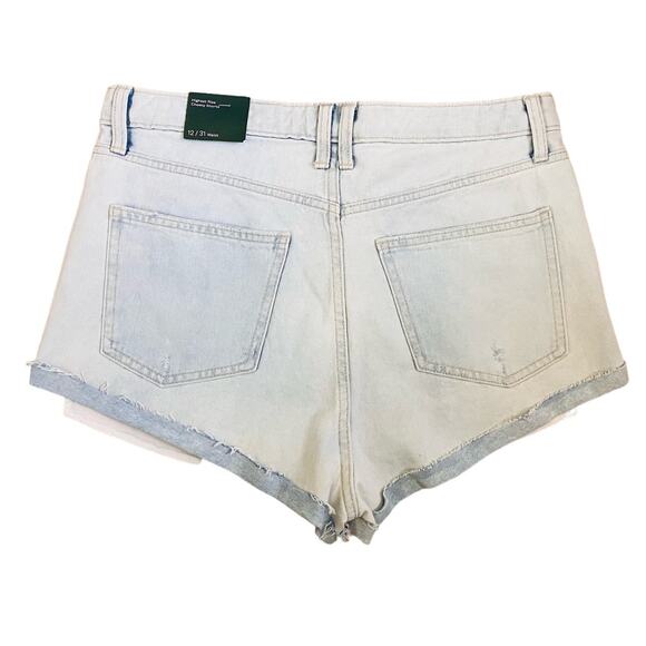 New Wild Fable Light Wash Highest Rise Cheeky Denim Shorts 12 - Picture 2 of 5